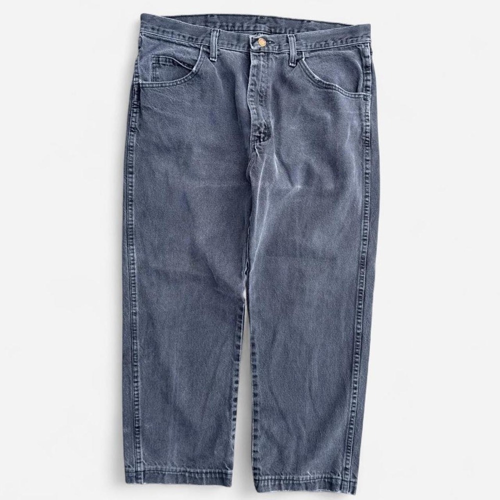 Rustler Vintage 90s Relaxed Fit Faded Denim Jeans Grey Black Mens 33x25